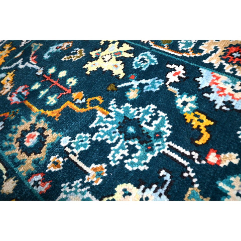 Turquoise Azeri vloerkleed - 95x70 cm - HANDGEMAAKT