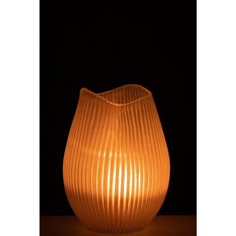 J-Line vaas Streep - glas - lichtroze - large