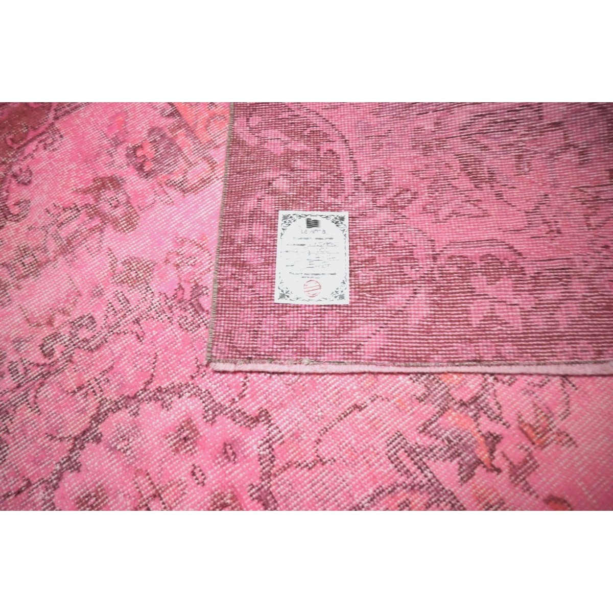 Roze vintage vloerkleed - 217x116 cm - HANDGEMAAKT