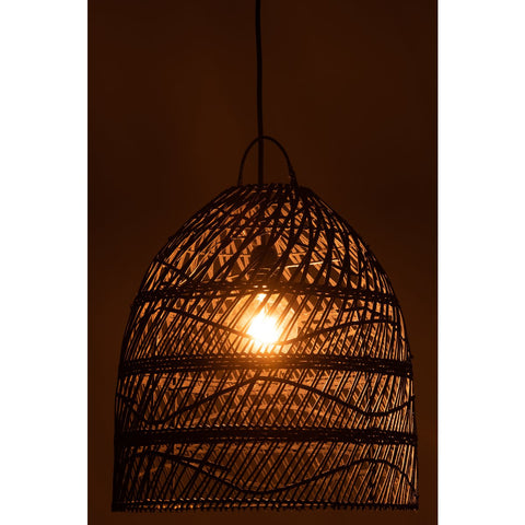 J-Line lampkap Golven - rotan - zwart