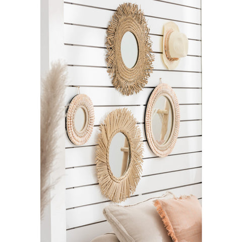 J-line spiegel Mona Schelpen - lichtrose - large
