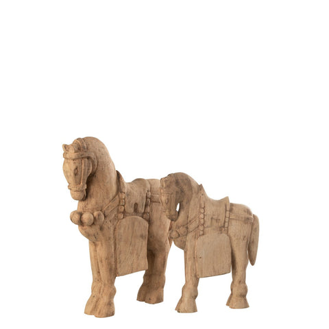 J-Line figuur Cheval - bois - naturel - large