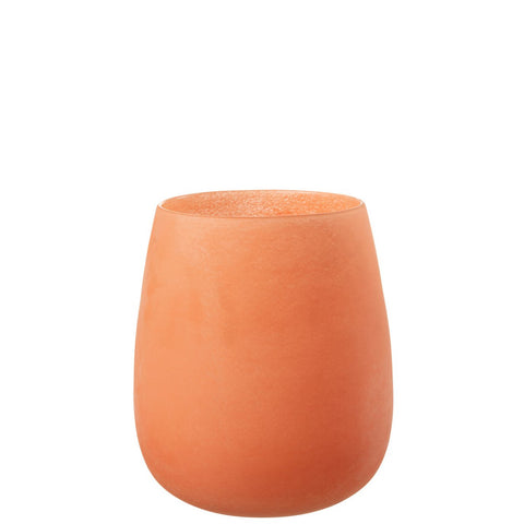 J-Line vaas Frosted - glas - koraal - 27.00 cm hoog