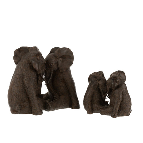 J-Line Koppel Olifant Poly Donkerbruin Large