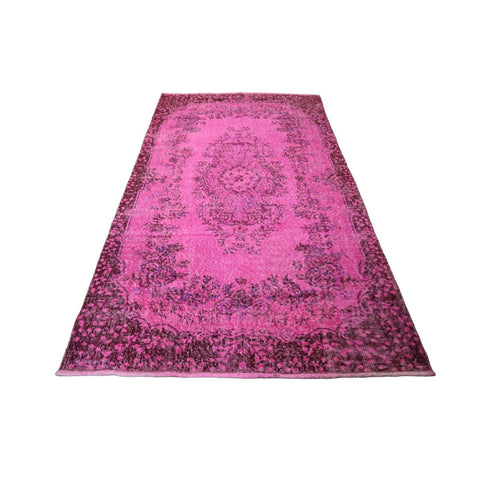 Roze vintage vloerkleed - 207x118 cm - HANDGEMAAKT