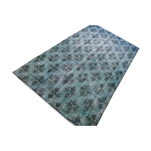 Blauw vintage vloerkleed - 246x135 cm - HANDGEMAAKT