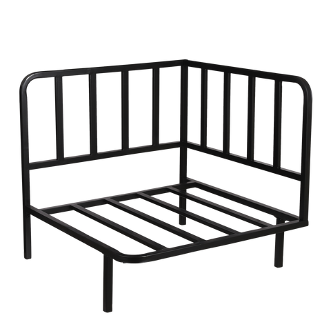 Celo Loungebank Hoekelement - L83 x B83 x H78 cm - Metaal - Zwart