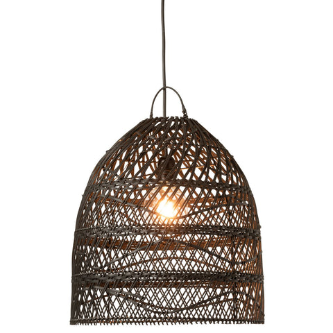 J-Line lampkap Golven - rotan - zwart