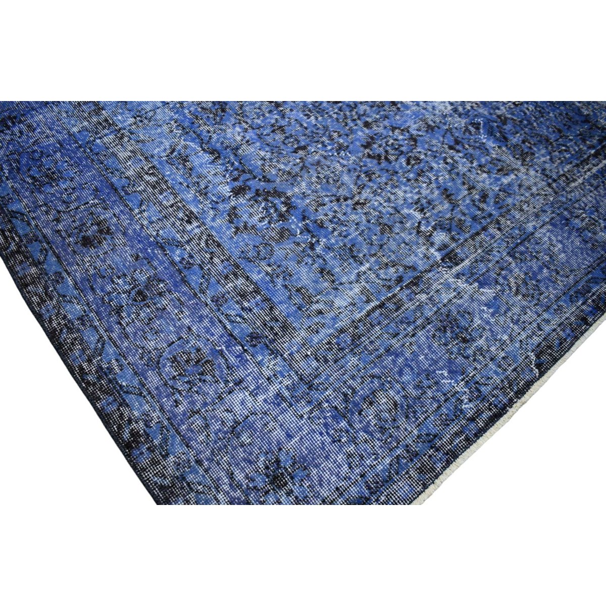 Blauw vintage vloerkleed - 315x204 cm - HANDGEMAAKT