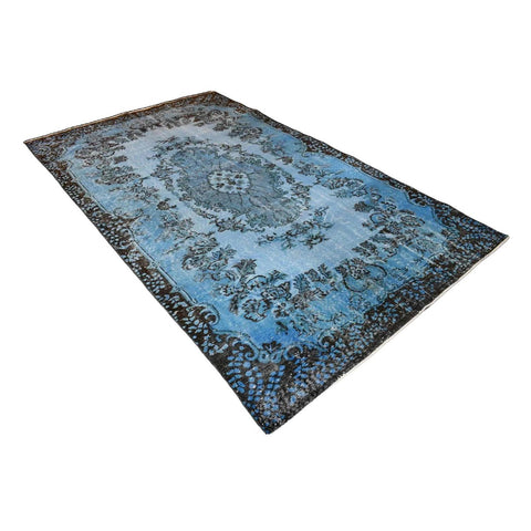 Blauw vintage vloerkleed - 290x175 cm - HANDGEMAAKT
