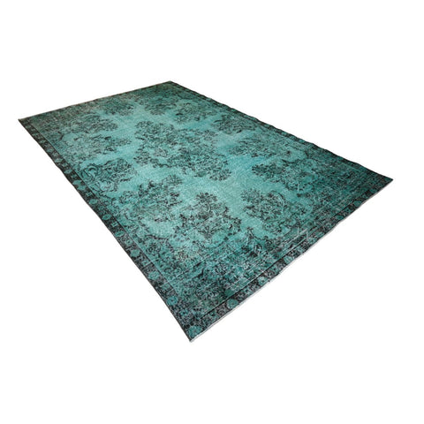 Turquoise vintage vloerkleed - 316x200 cm - HANDGEMAAKT
