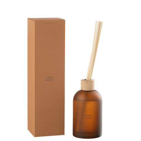 J-Line geurolie + stokjes - Essential Accords - Ambre Intime - oker