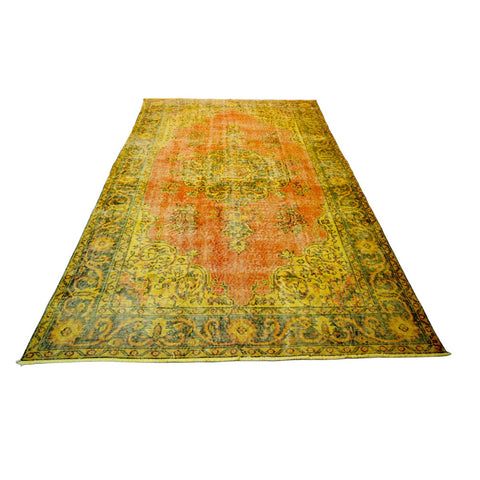 Geel vintage vloerkleed - 270x167 cm - HANDGEMAAKT