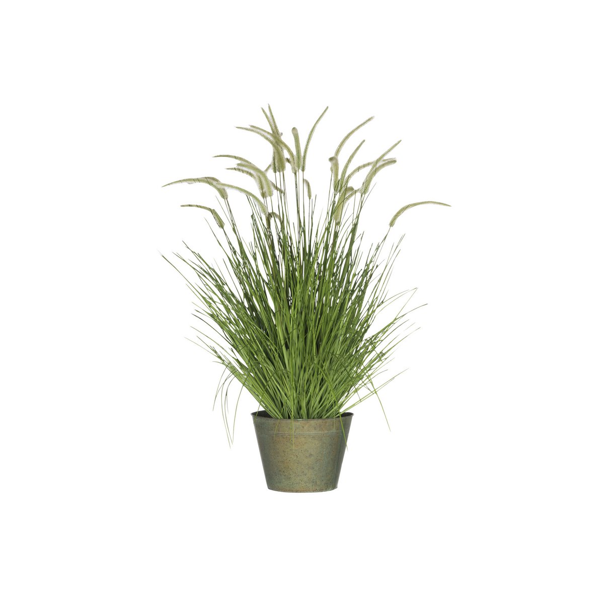 J-Line Grassen+Staarten In Pot Metaal Groen Plastiek Groen Large
