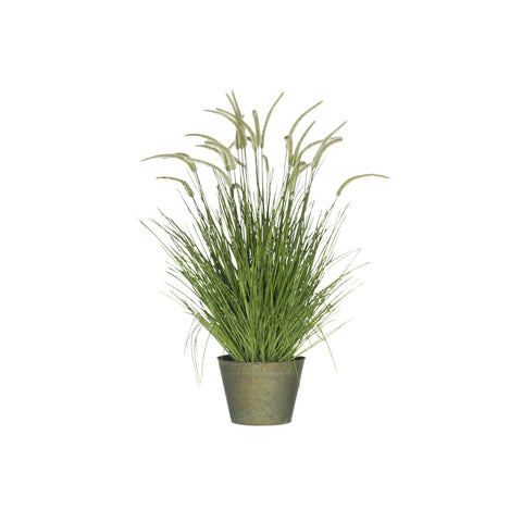 J-Line Grassen+Staarten In Pot Metaal Groen Plastiek Groen Large