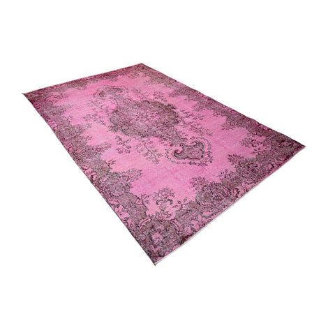 Roze vintage vloerkleed - 257x170 cm - HANDGEMAAKT