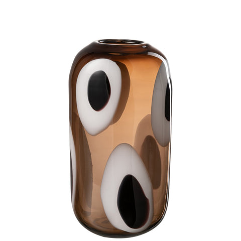 J-Line vaas Izzy - glas - wit/bruin - medium
