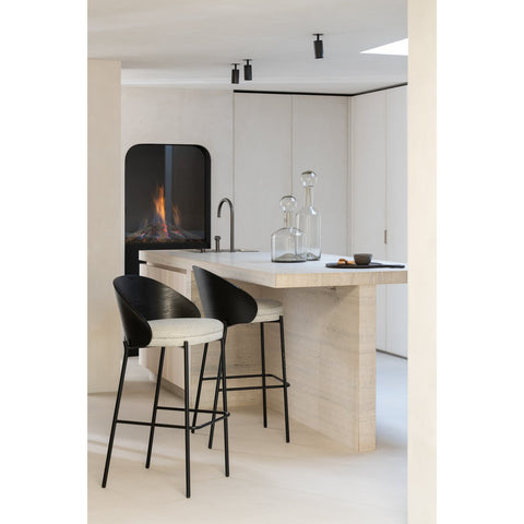 J-Line Fles Deco Norma Glas Grijs Medium