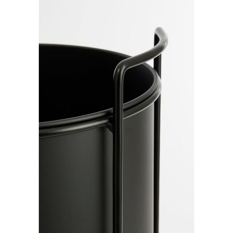 Favani Bloempot op Standaard - Set van 3 - H80 x Ø28 cm - Metaal - Zwart