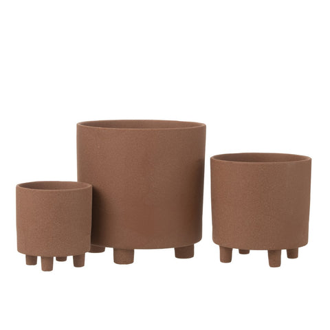 J-Line bloempot Thibault - keramiek - bruin - large - Ø 26.50 cm