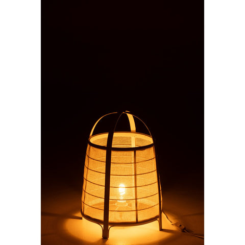 J-Line Lamp Rya Katoen/Bamboe Wit Large