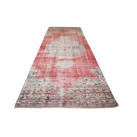 Rode vintage loper - 318x118 cm - HANDGEMAAKT