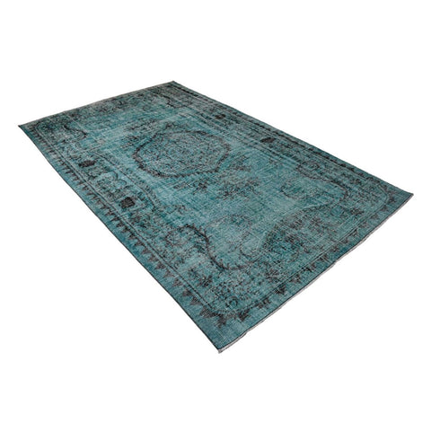 Turquoise vintage vloerkleed - 276x170 cm - HANDGEMAAKT