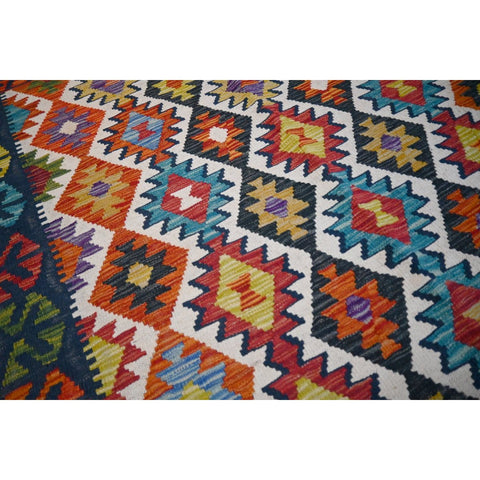 Kleurrijke kelim - 246x180 cm - HANDGEMAAKT