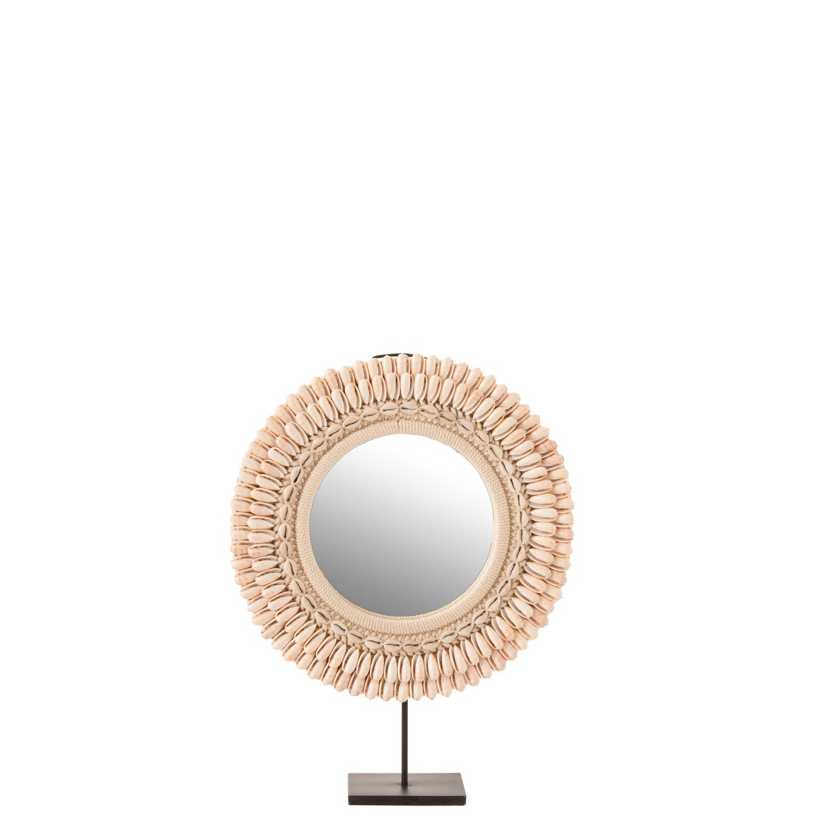J-Line spiegel Op Voet Mona Schelpen Licht Rose Large