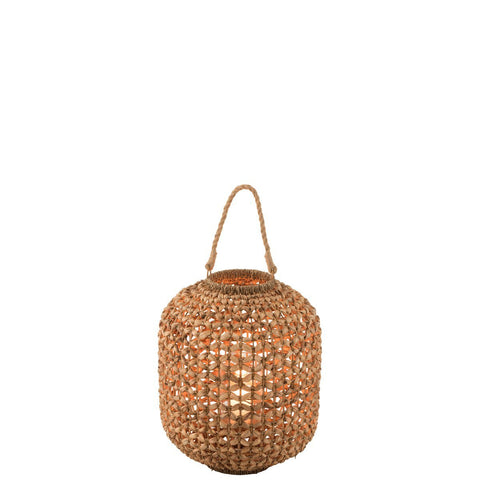 J-Line lantaarn Lena Water - riet - naturel - large