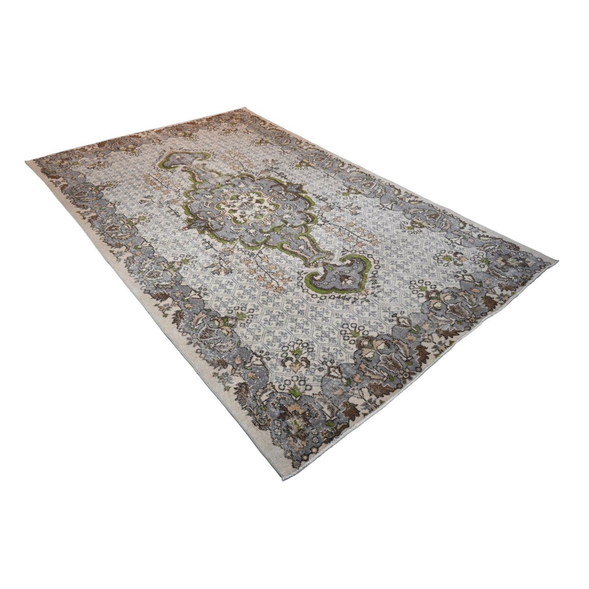 Beige vintage vloerkleed - 300x128 cm - HANDGEMAAKT