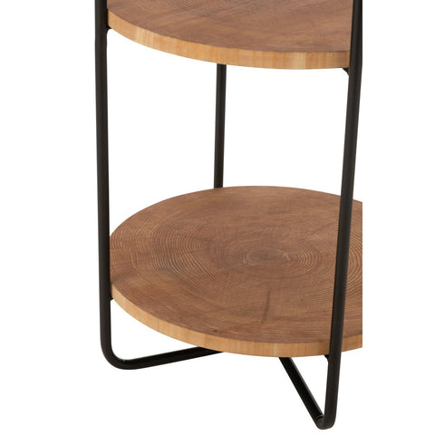 J-Line Rek Mia Mdf/Ijzer Naturel Zwart