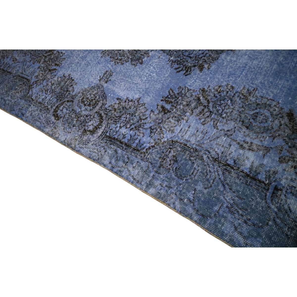 Blauw vintage vloerkleed - 285x193 cm - HANDGEMAAKT