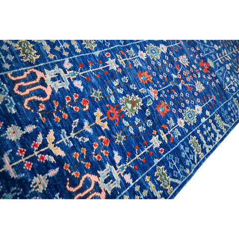 Blauwe Azeri loper - 300x80 cm - HANDGEMAAKT