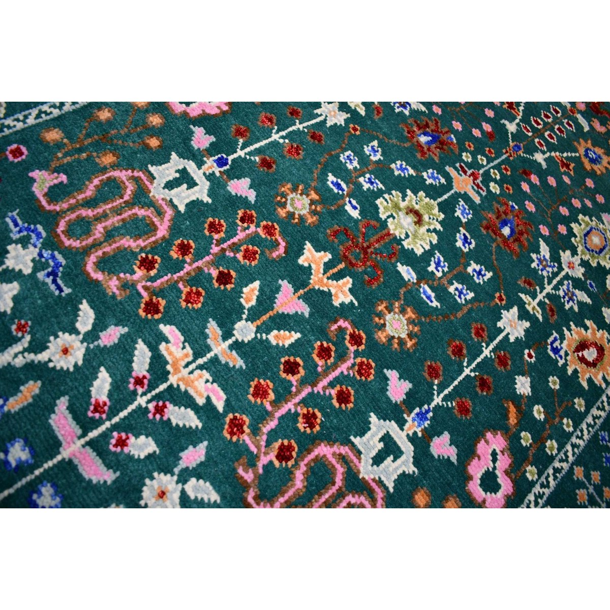 Groen Azeri vloerkleed - 195x128 cm - HANDGEMAAKT