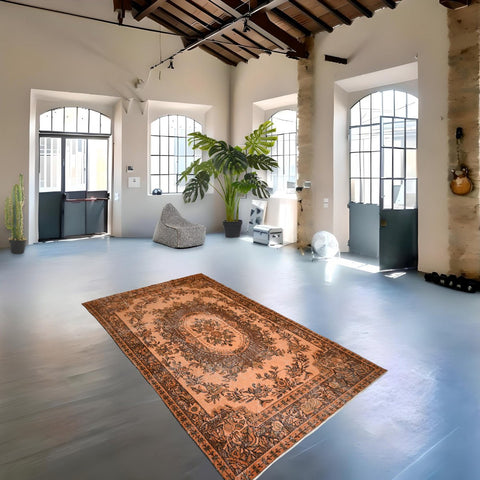 Oranje vintage vloerkleed - 288x173 cm - HANDGEMAAKT