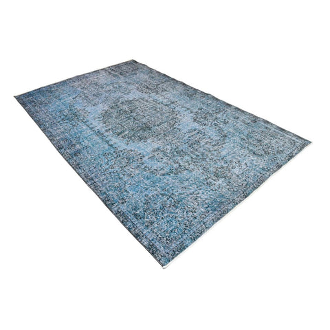 Blauw vintage vloerkleed - 268x166 cm - HANDGEMAAKT