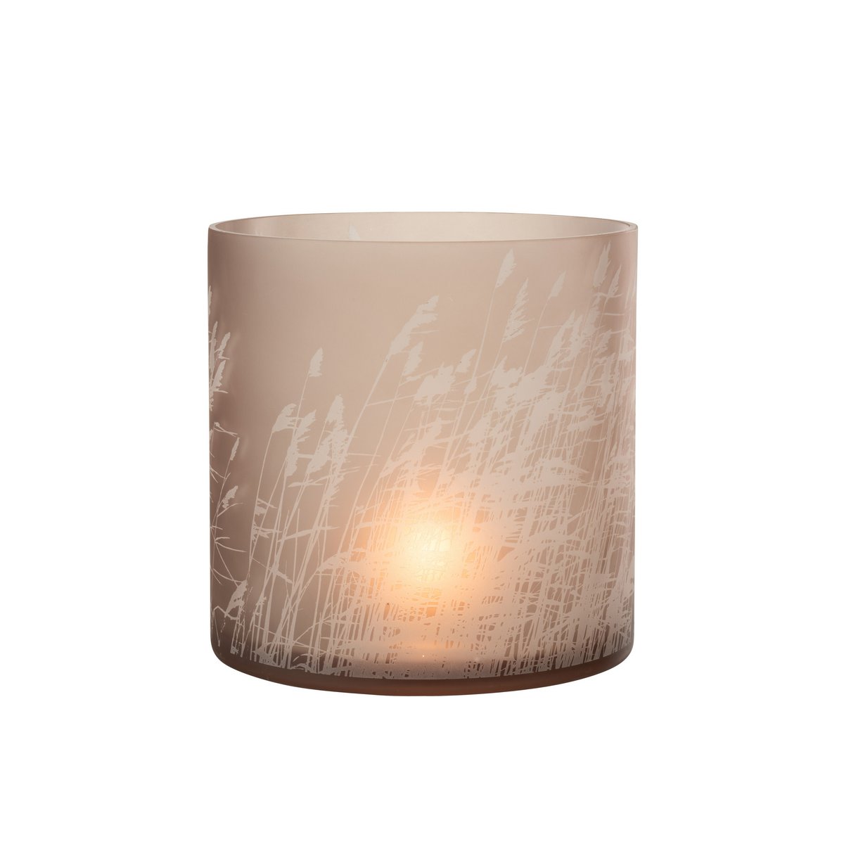 J-Line lantaarn gras - glas - beige - extra groot