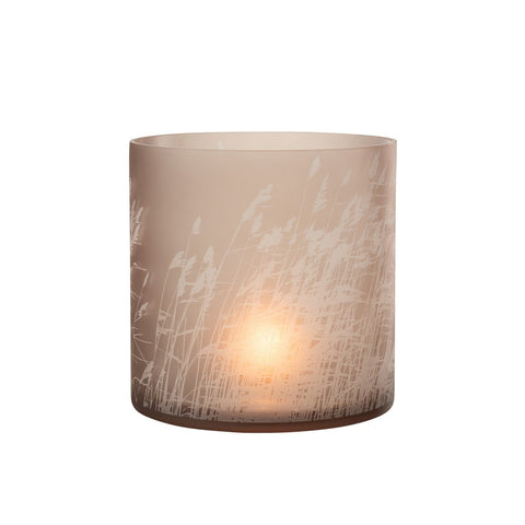 J-Line lantaarn gras - glas - beige - extra groot