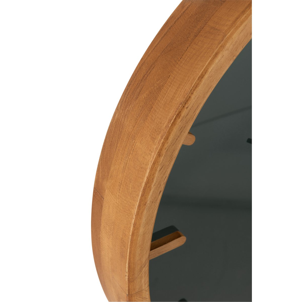 J-Line Rond klok - hout/ glas - bruin/ zwart - Ø 40 cm
