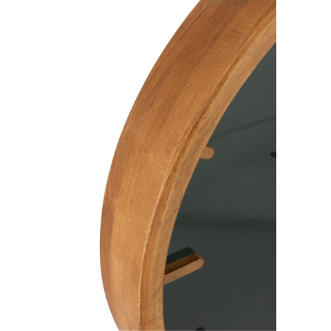 J-Line Rond klok - hout/ glas - bruin/ zwart - Ø 40 cm