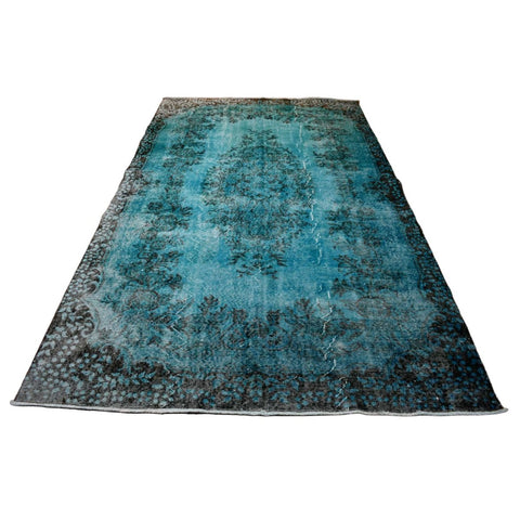Turquoise vintage vloerkleed - 291x167 cm - HANDGEMAAKT