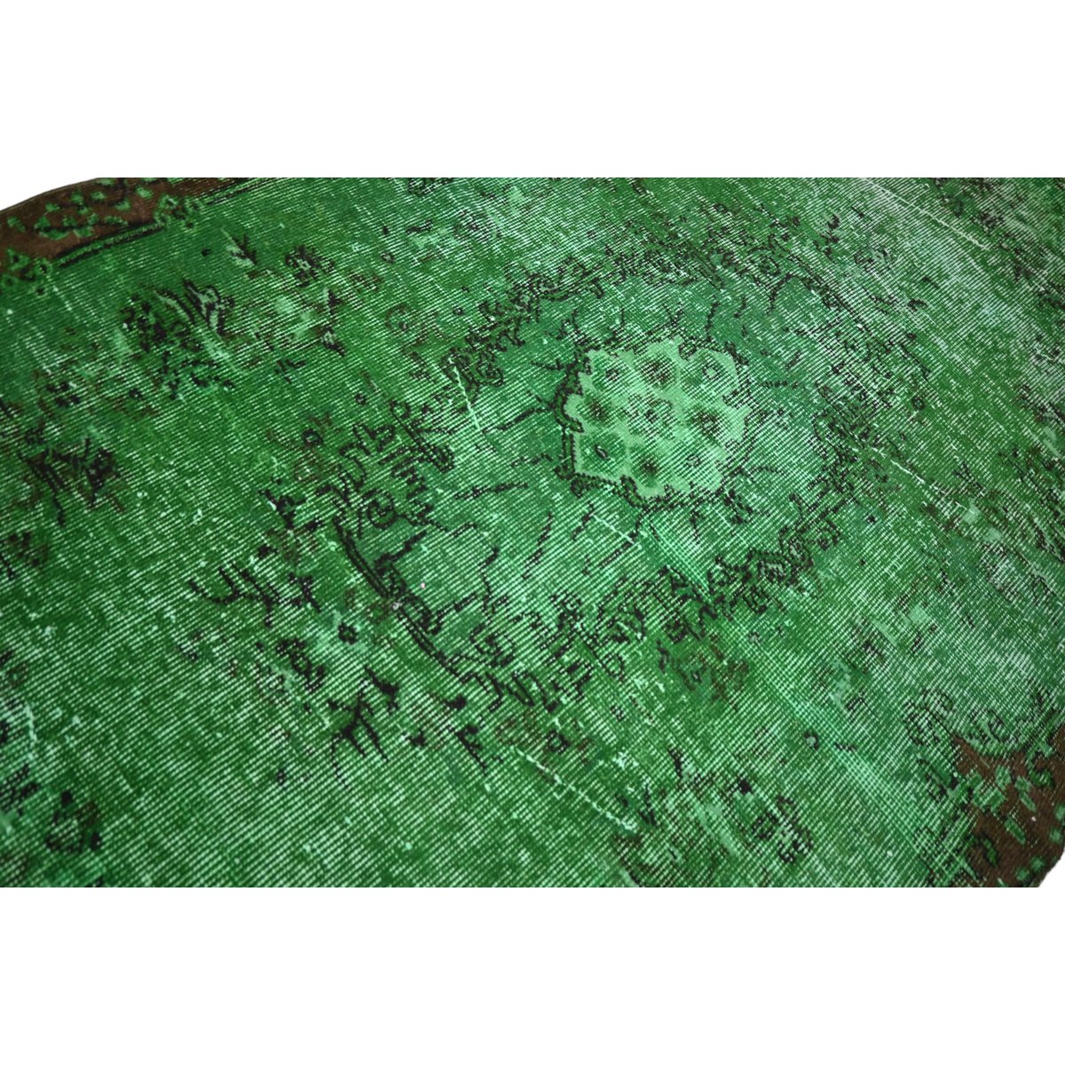 Groen vintage vloerkleed - 196x108 cm - HANDGEMAAKT