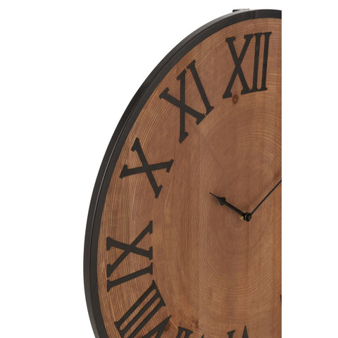 J-Line Wandklok Nue Mdf/Ijzer Naturel Large