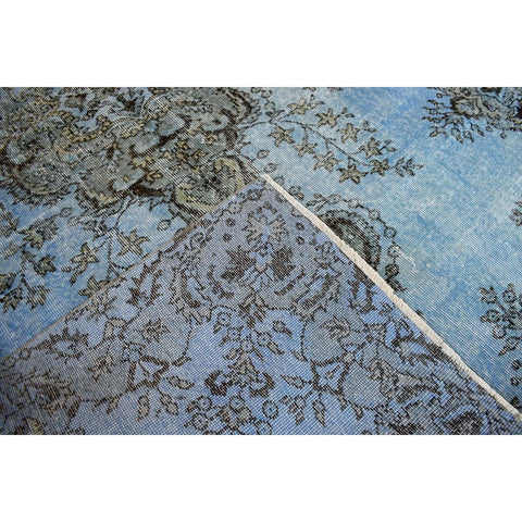 Vintage vloerkleed blauw - 282x167 cm - HANDGEMAAKT