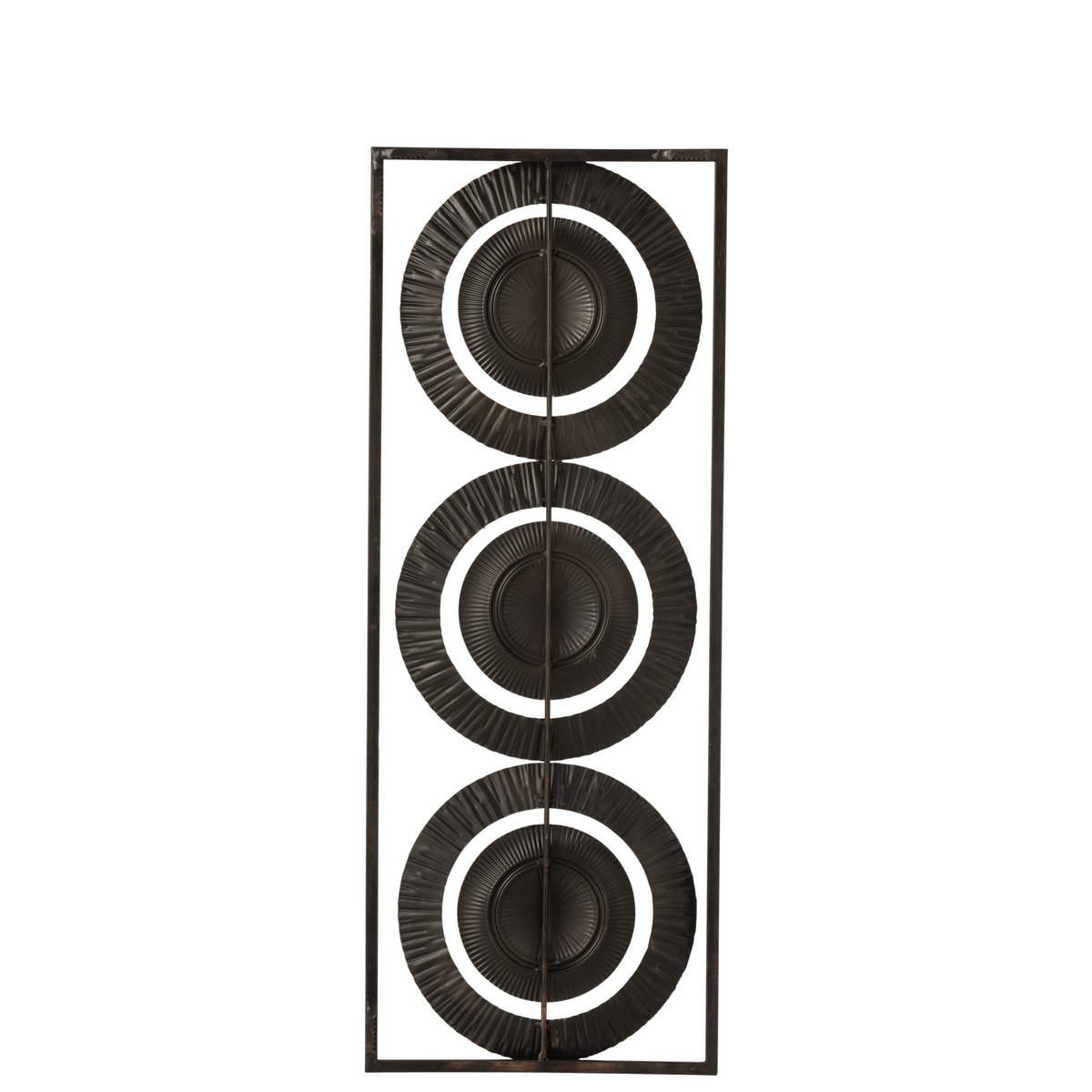 J-Line wanddecoratie 3 Cirkels - metaal - zwart/goud