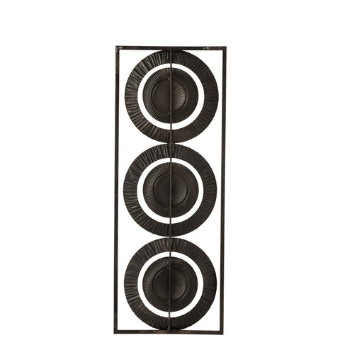 J-Line wanddecoratie 3 Cirkels - metaal - zwart/goud