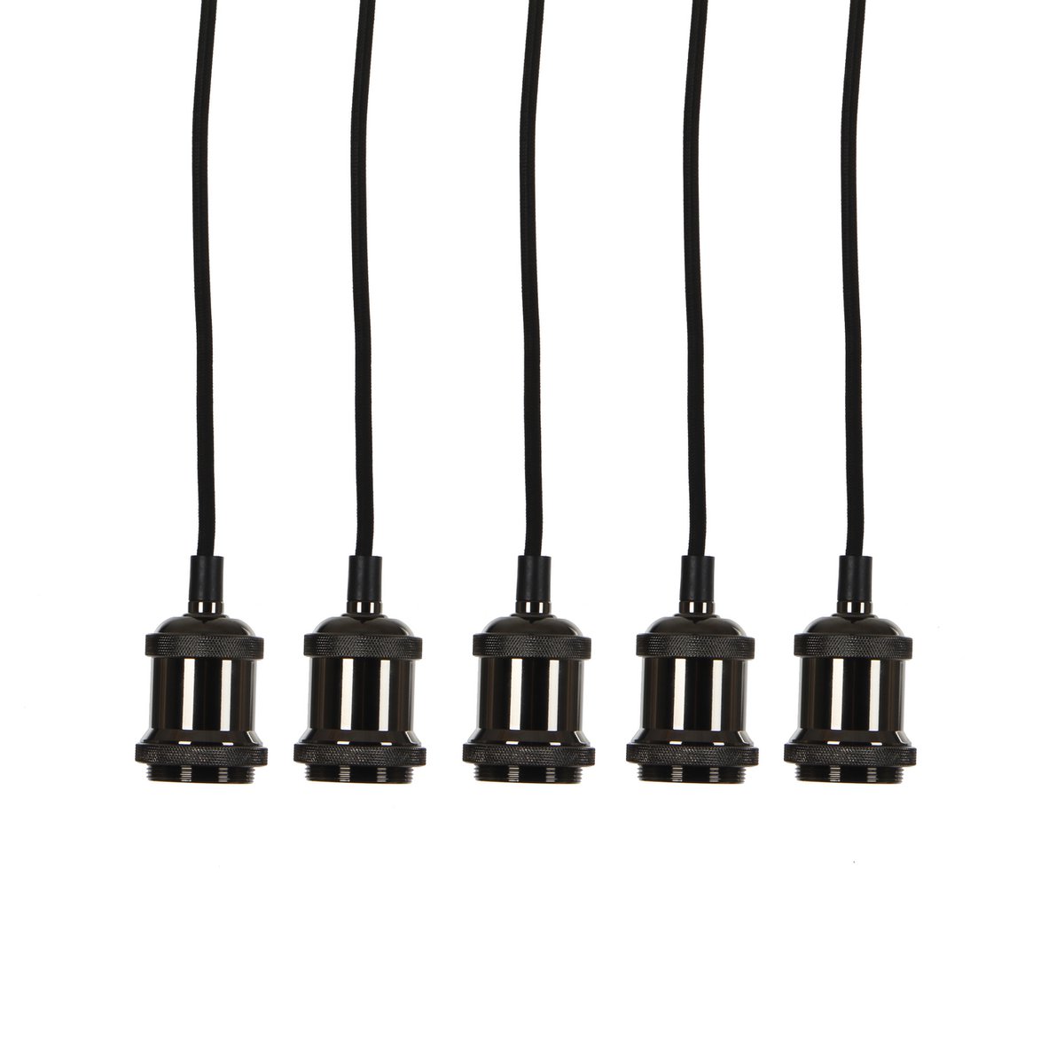 Fuga Hanglamp - Set van 5 - L150 x Ø15 cm - Zwart