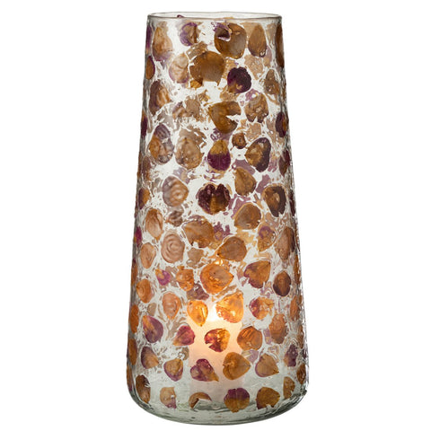 J-Line vaas Gerard - glas - amber - 36.50 cm hoog