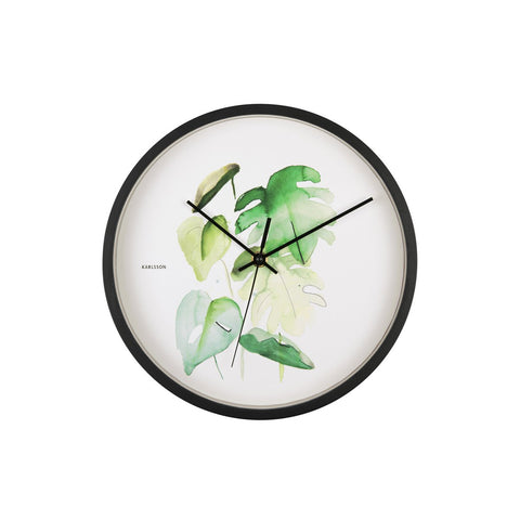 Wandklok Botanische Monstera